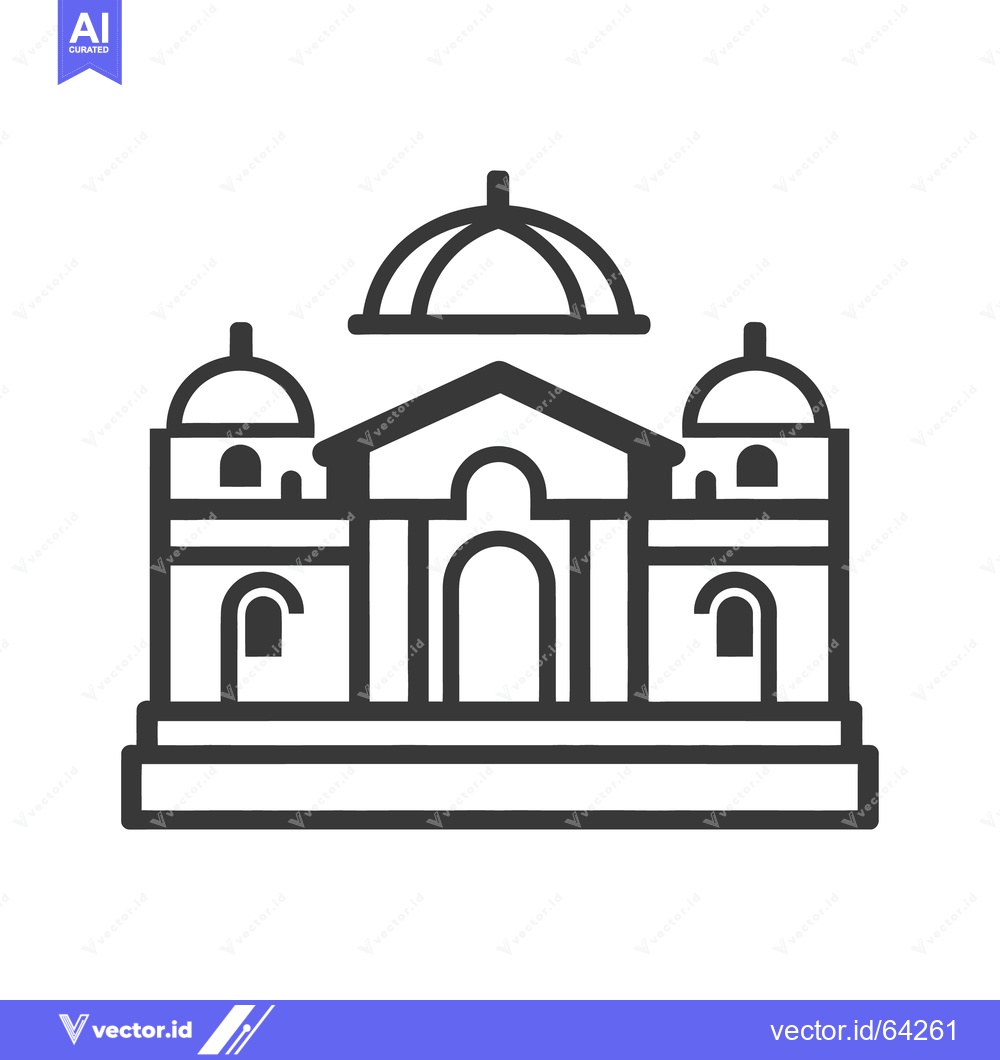 Premium Vector dari A simple illustration of a building with a dome and pillars