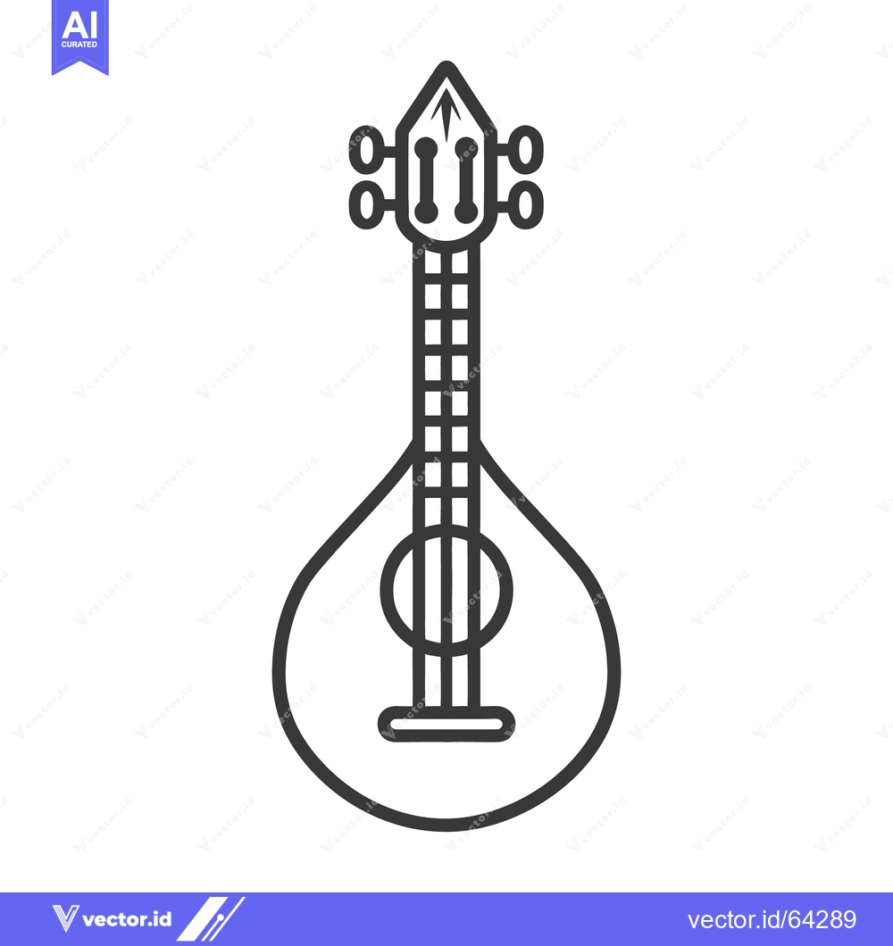 Premium Vector dari A detailed simple outline of a stringed musical instrument