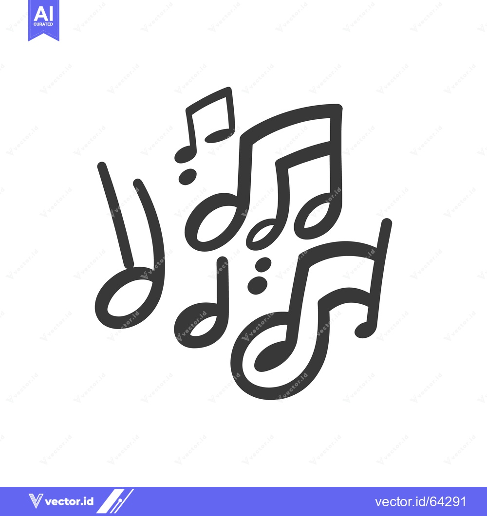 Premium Vector dari A collection of various black music notes on a white background