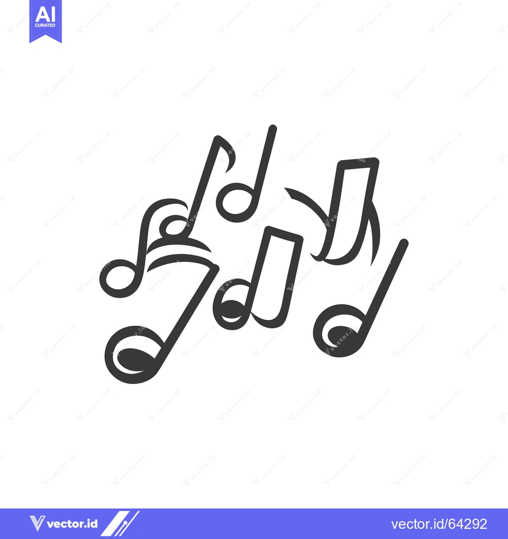 Premium Vector dari Several black musical notes arranged against a plain white background