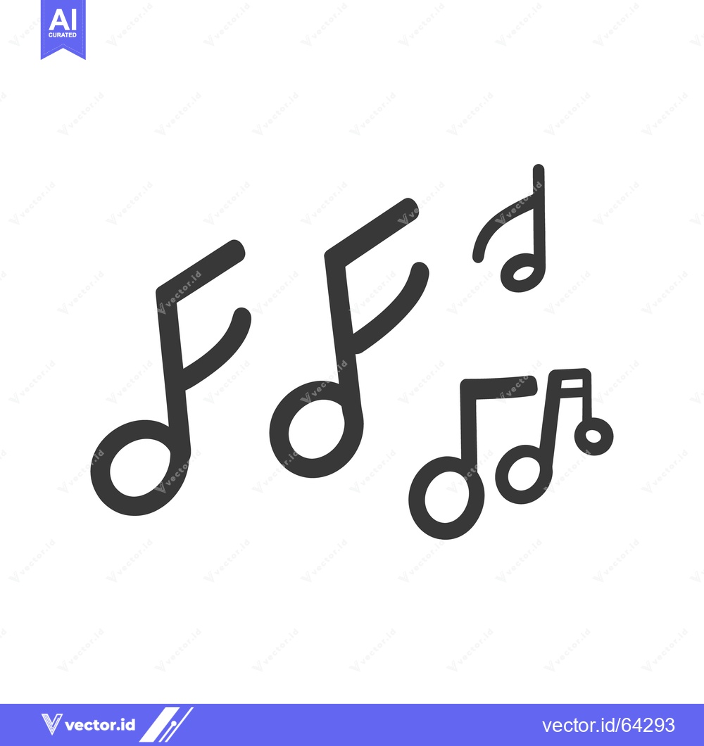 Premium Vector dari Several musical notes represented in a simple grayscale illustration