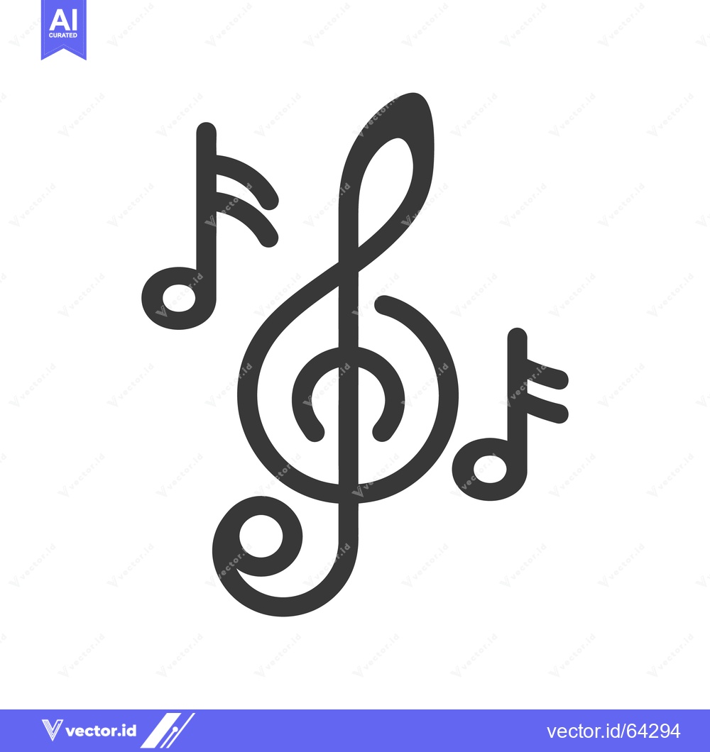 Premium Vector dari Three musical symbols represent music and musical notation on a white