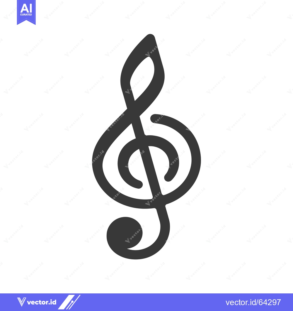 Premium Vector dari A simple black graphic representation of the treble clef symbol