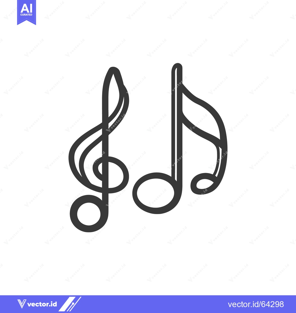 Premium Vector dari A simple black illustration shows two common music symbols together