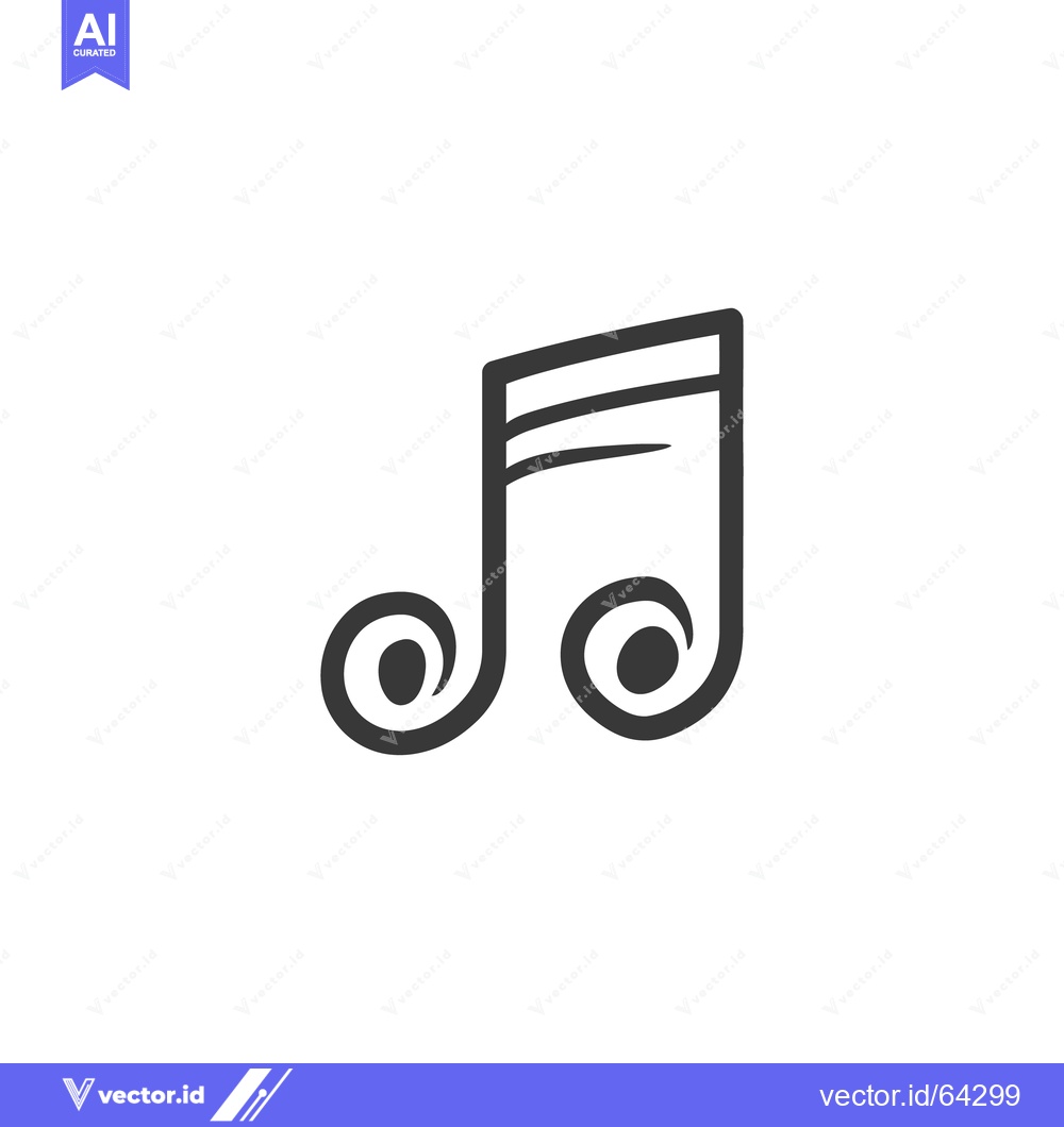 Premium Vector dari A single musical eighth note symbol presented on a white background
