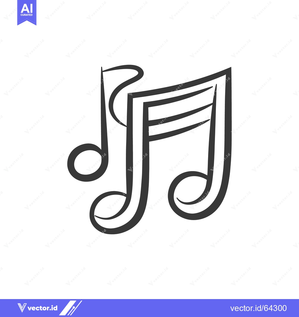 Premium Vector dari Simple black and white illustration of musical notes on white backgrou