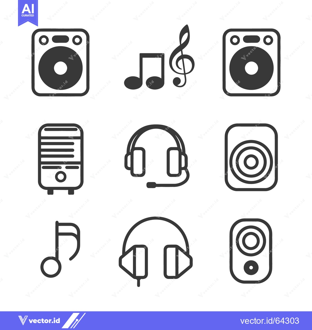 Premium Vector of Illustrated audio equipment representing musical instruments and sound