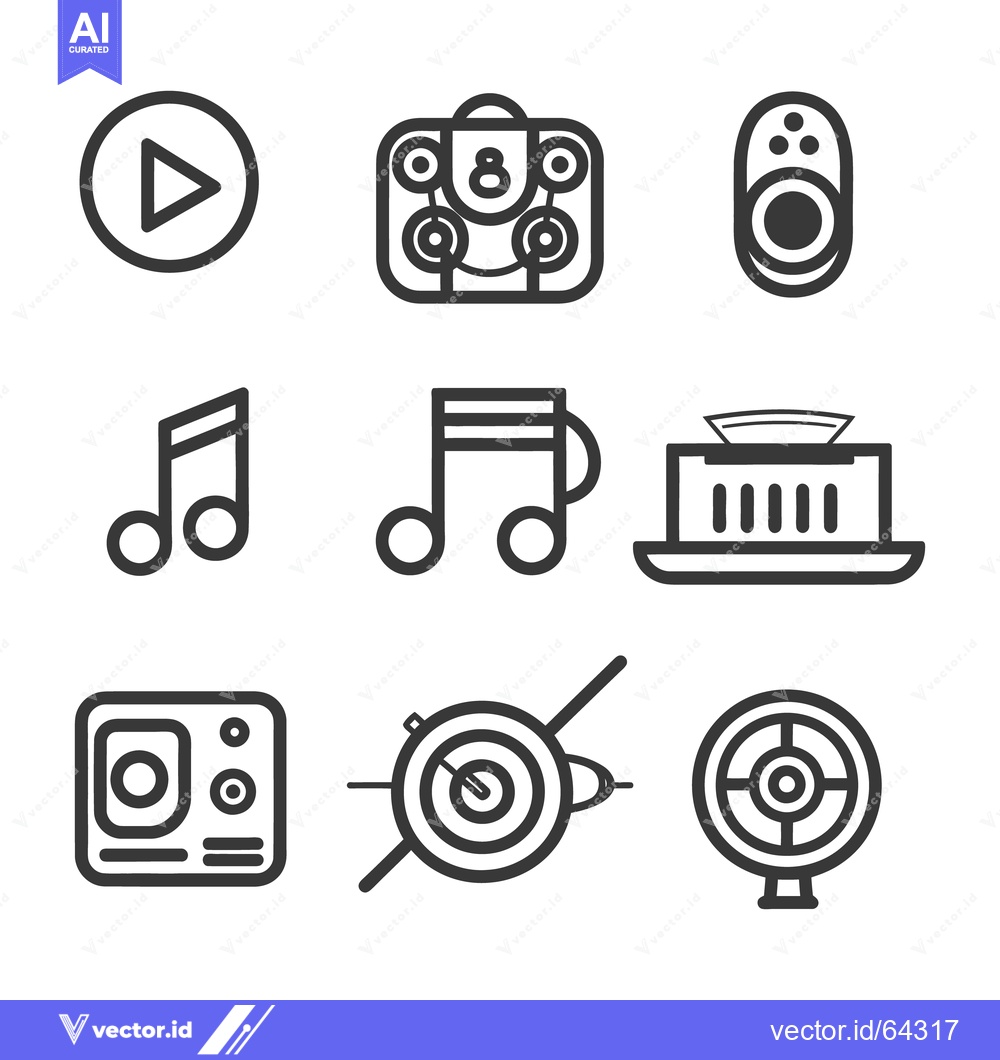 Premium Vector dari Illustrated Icons Representing Audio Video And Electronic Devices