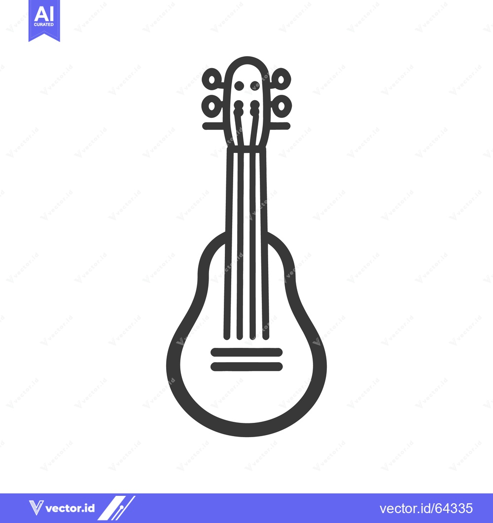 Premium Vector of A simple illustration depicting a stringed musical instrument in a lin