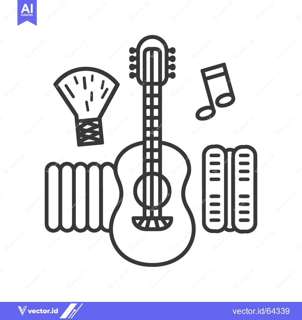 Premium Vector of Vector illustration depicting different musical instruments and a musi