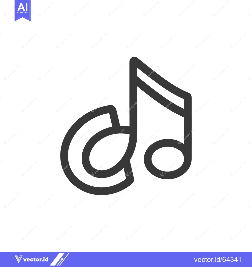 Premium Vector dari Musical notes with a circular symbol in outline form