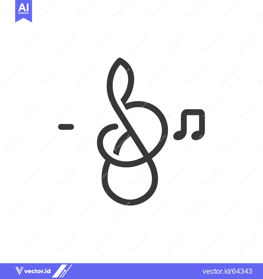 Premium Vector of A stylized graphic illustration representing a treble clef and musical