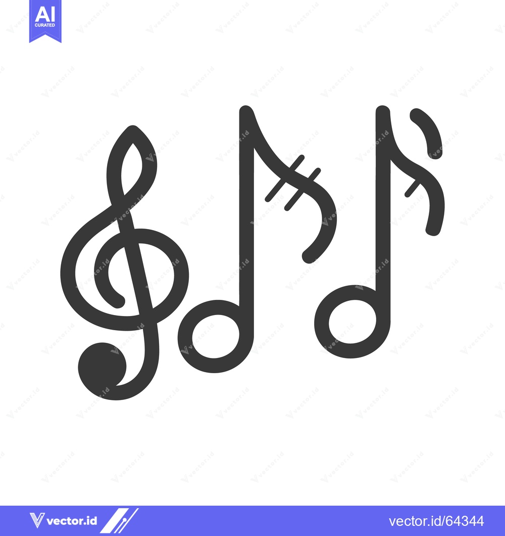 Premium Vector of Several musical notes and a treble clef are displayed on white