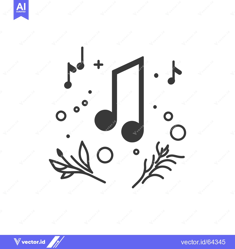 Premium Vector dari A stylized illustration featuring musical notes and natural elements a