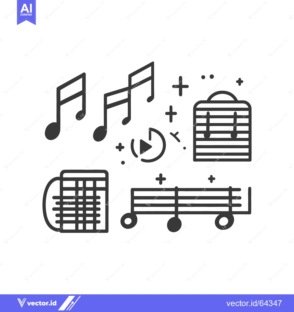 Premium Vector of Musical icons representing sound and visual artistic representation