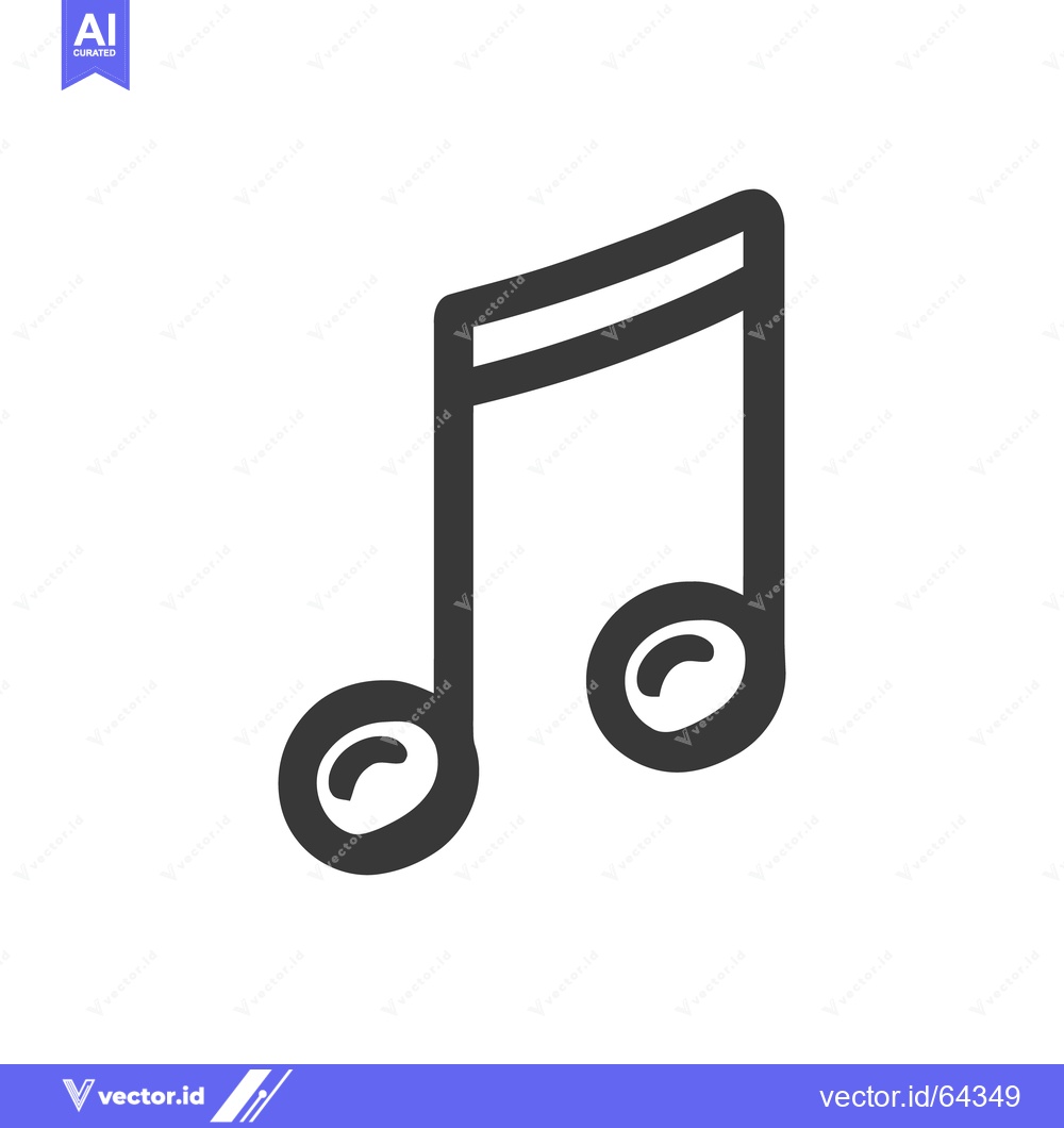 Premium Vector dari Bold Gray Music Note Icon on White Background, Simple Design