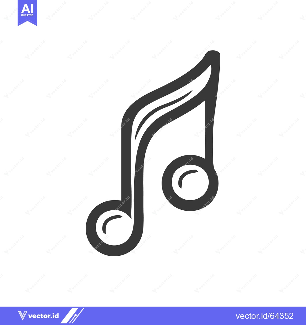 Premium Vector dari Elegant Eighth Note Icon: Minimalist Musical Symbol on White Backgroun