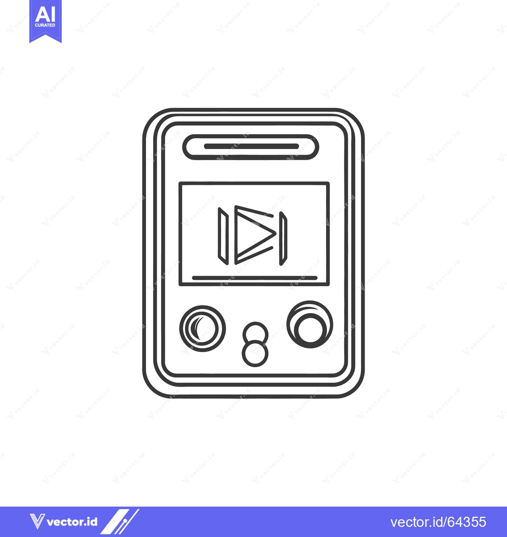 Premium Vector dari A simple outlined illustration of a digital audio device