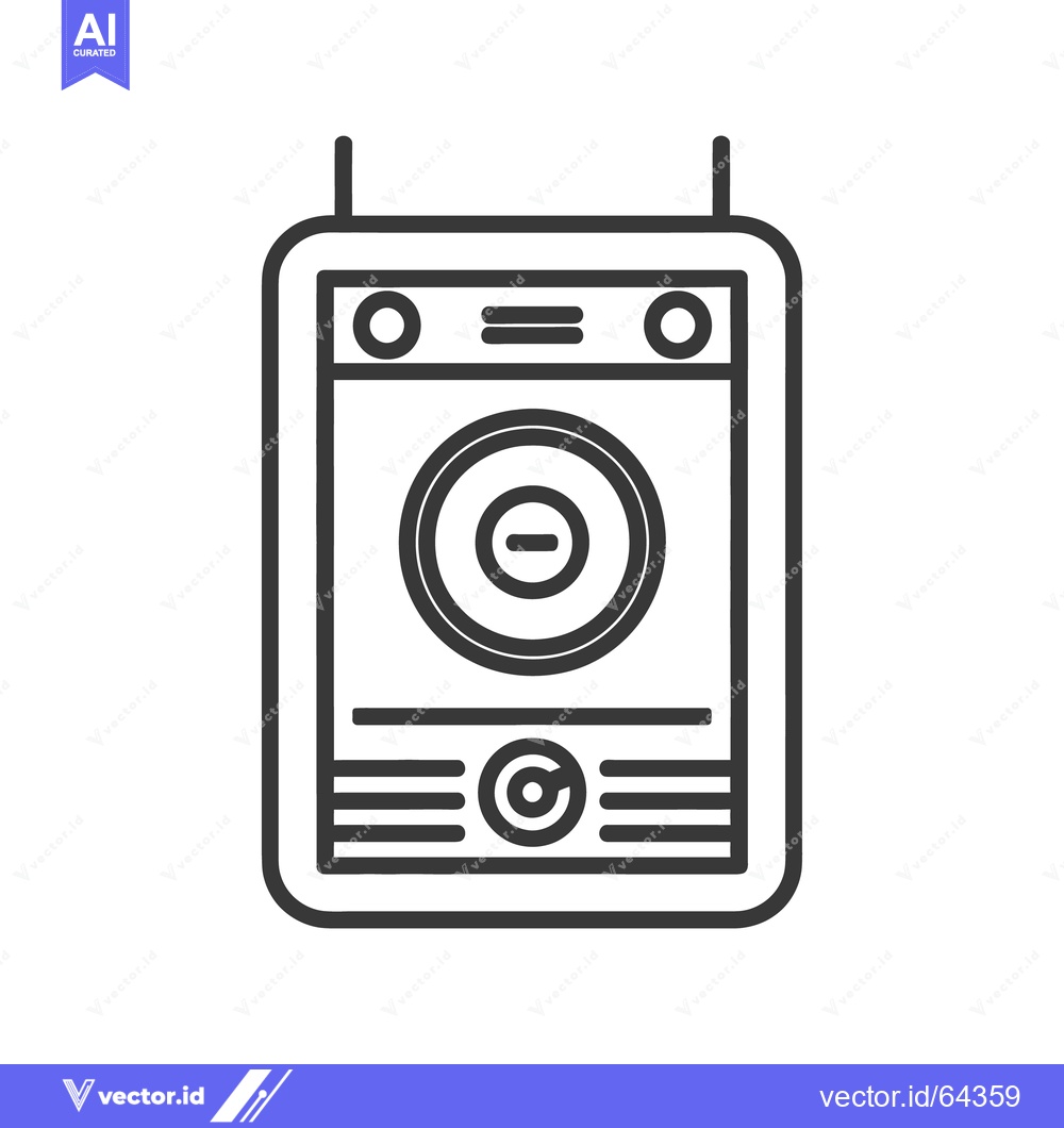 Premium Vector dari A Simple Outline Drawing of a Laundry Washing Machine