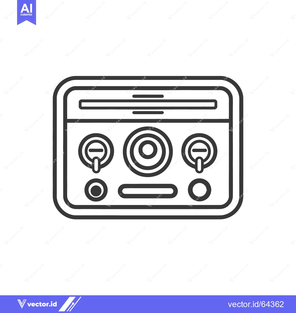 Premium Vector dari A black and white line art depiction of control panel