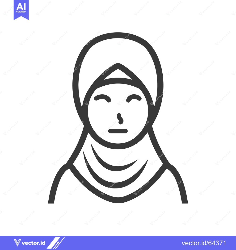 Premium Vector dari An outlined simple image of a woman wearing head covering