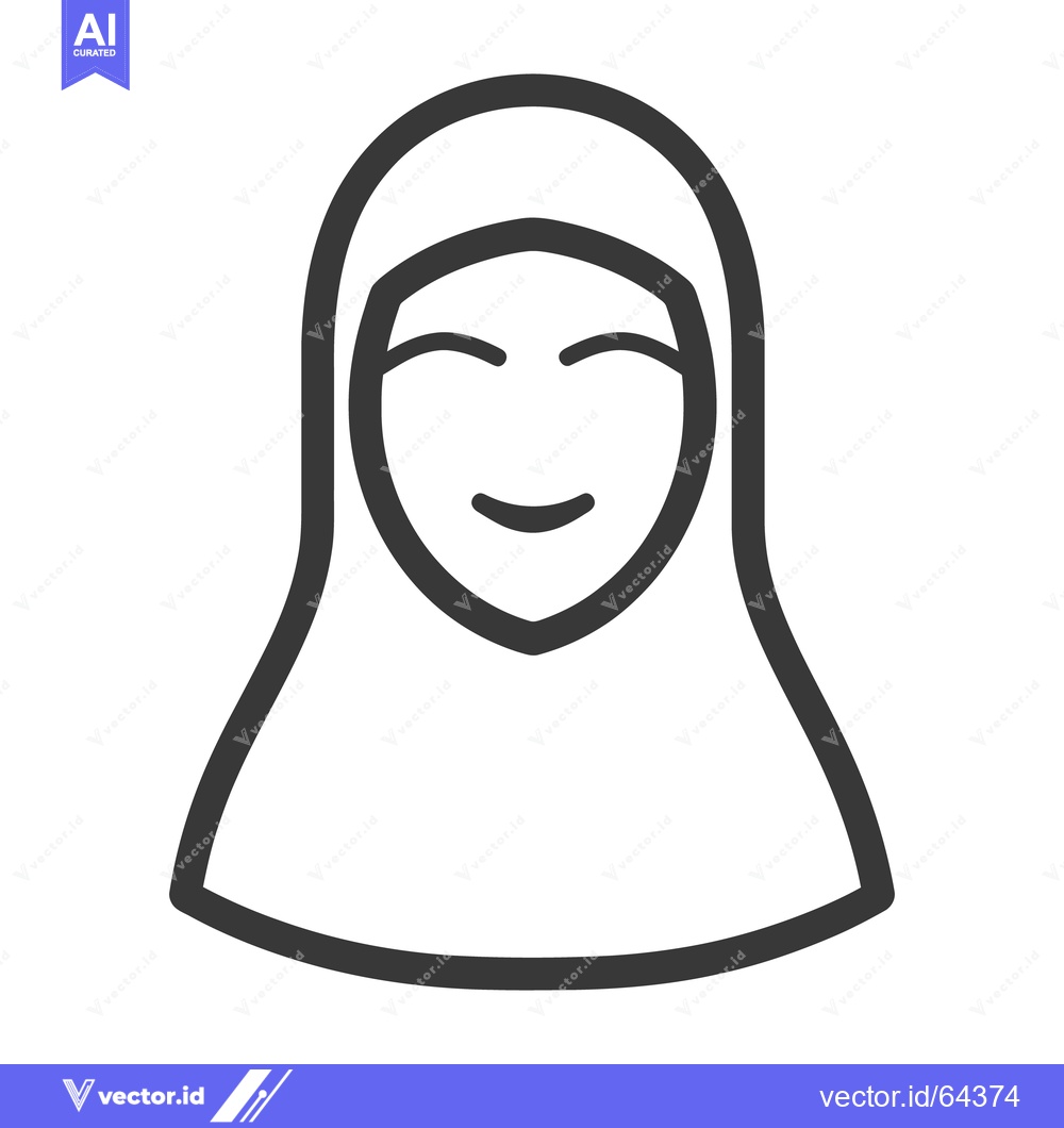 Premium Vector dari A smiling person wearing a head covering with closed eyes