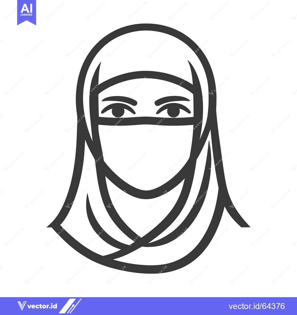 Premium Vector of An illustration depicting a woman wearing a traditional head covering