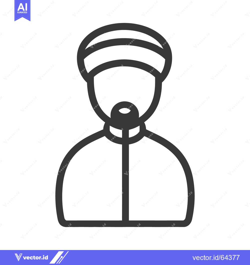 Premium Vector of A simple illustration of a person wearing traditional headwear