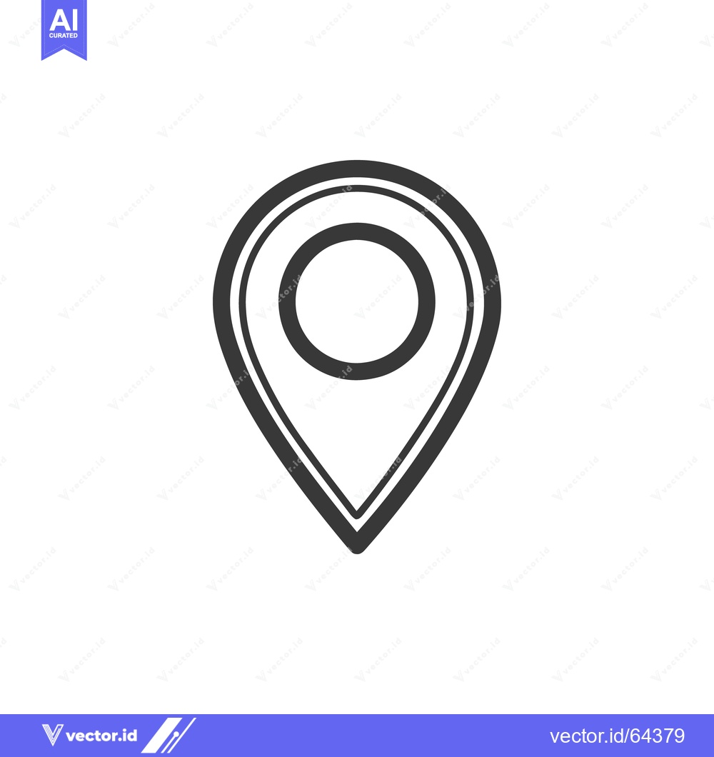 Premium Vector dari Minimalist Gray Location Pin Icon on White Background, Clean Design