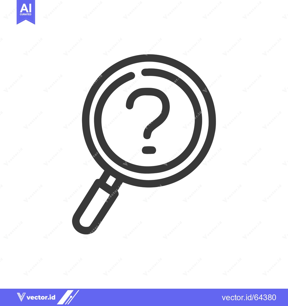 Premium Vector dari Question Mark Under Magnifying Glass: Search for Answers Icon