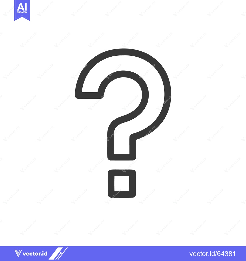 Premium Vector dari Bold Outline Question Mark on White Background, Simple Design