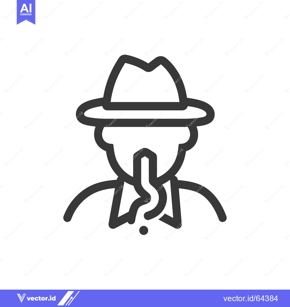 Premium Vector dari A grayscale icon depicting a person wearing a fedora hat