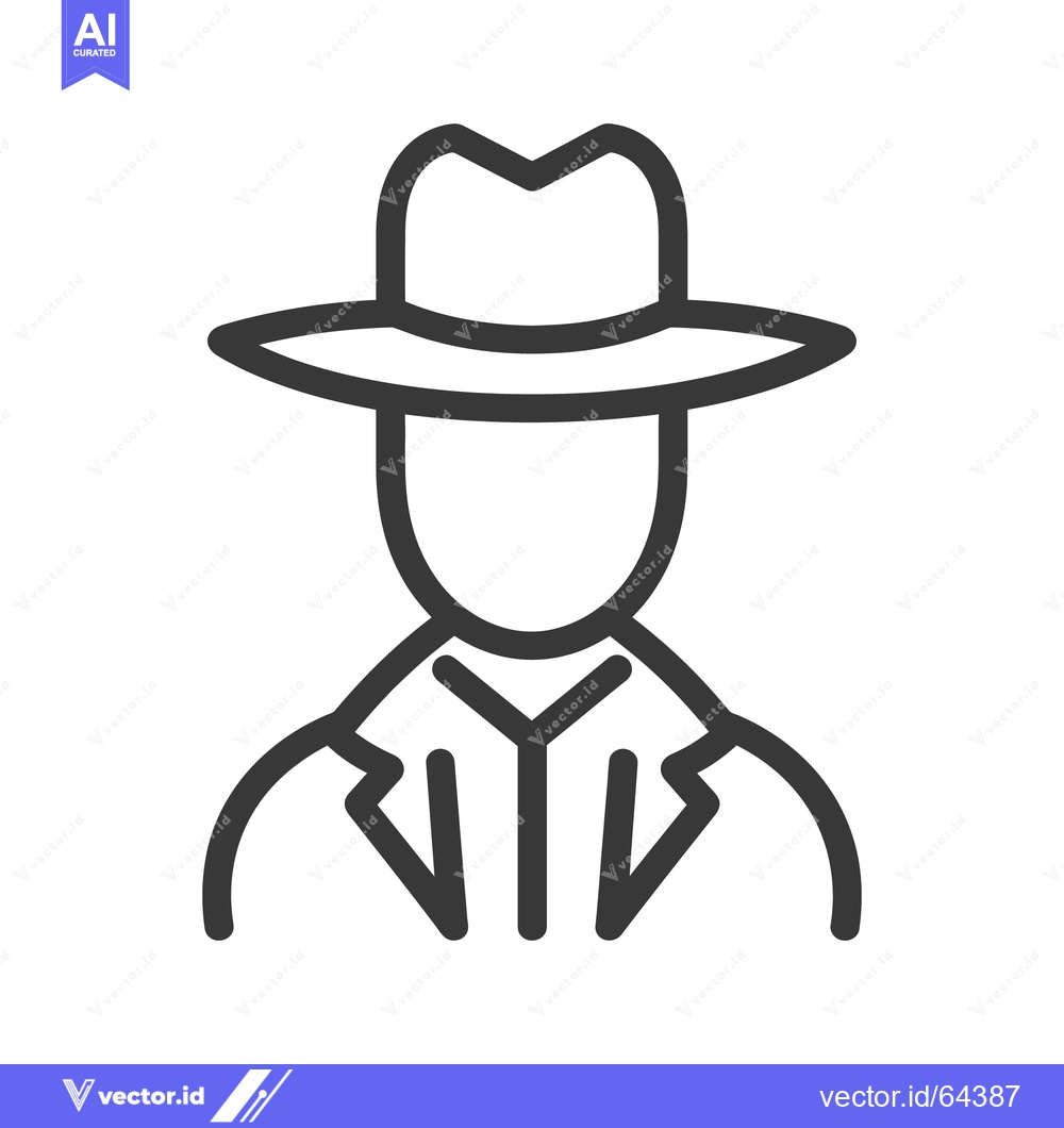 Premium Vector dari A simplistic line art depiction of a person wearing a hat