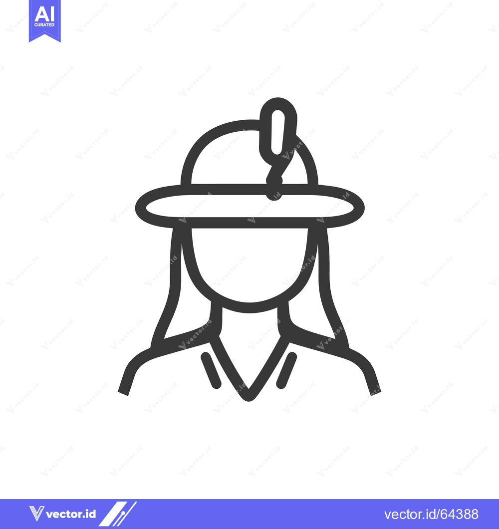 Premium Vector dari Simple vector graphic showing person wearing a sun hat and symbol