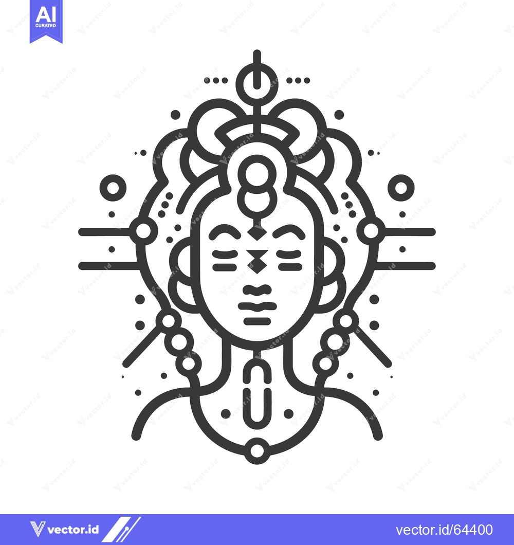 Premium Vector of An abstract and stylized graphic illustration of a human face