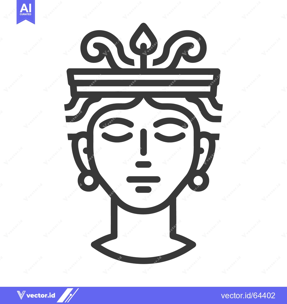 Premium Vector of A stylized graphic illustration of a crowned woman with closed eyes