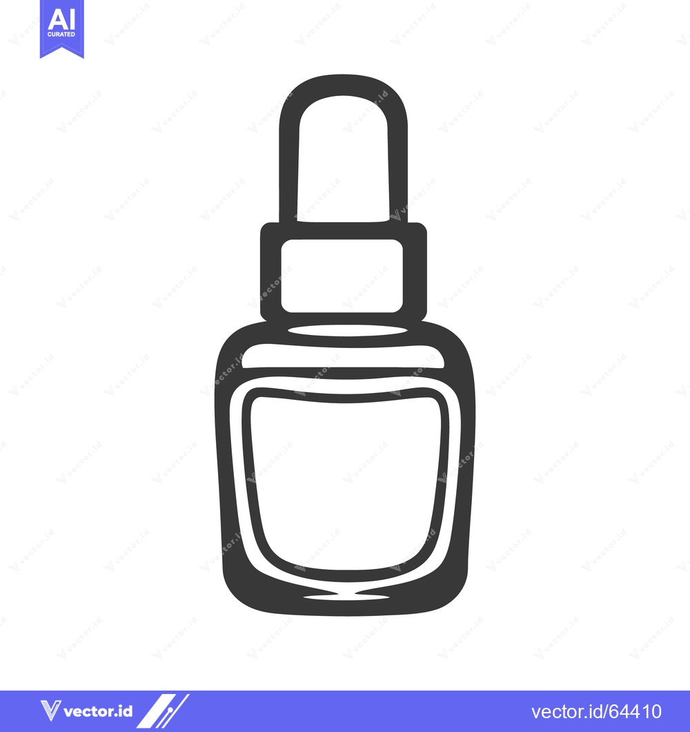 Premium Vector of A black line art illustration of a beauty product dropper bottle