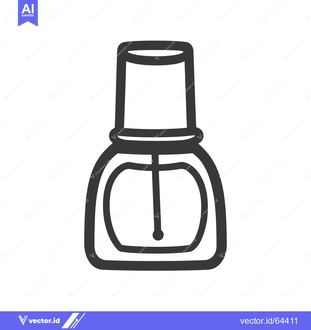 Premium Vector dari Depiction of a nail polish bottle with brush applicator inside