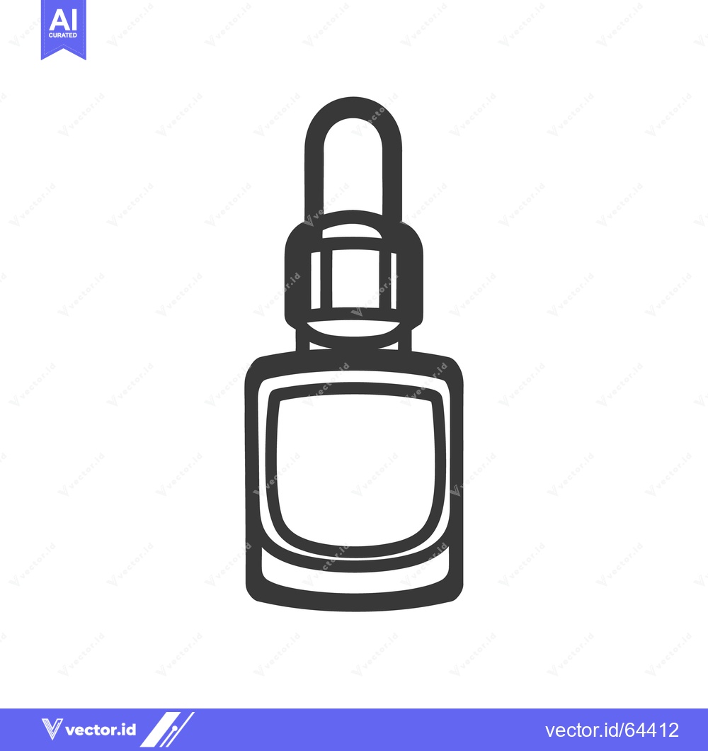 Premium Vector dari A black and white vector illustration depicting a dropper bottle