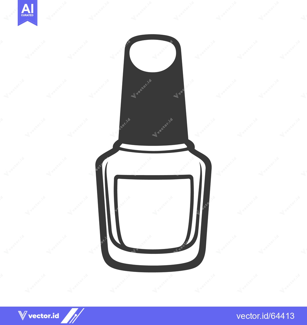 Premium Vector of A single bottle of cosmetic nail polish displayed in grey