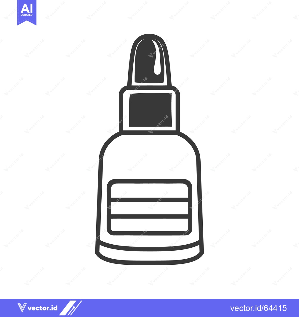 Premium Vector of A grayscale illustration of an eyedropper bottle with label