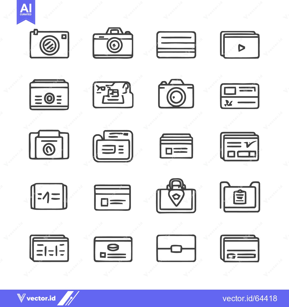 Premium Vector dari Collection of Minimalist Line Art Icons: Travel, Finance, and Technolo