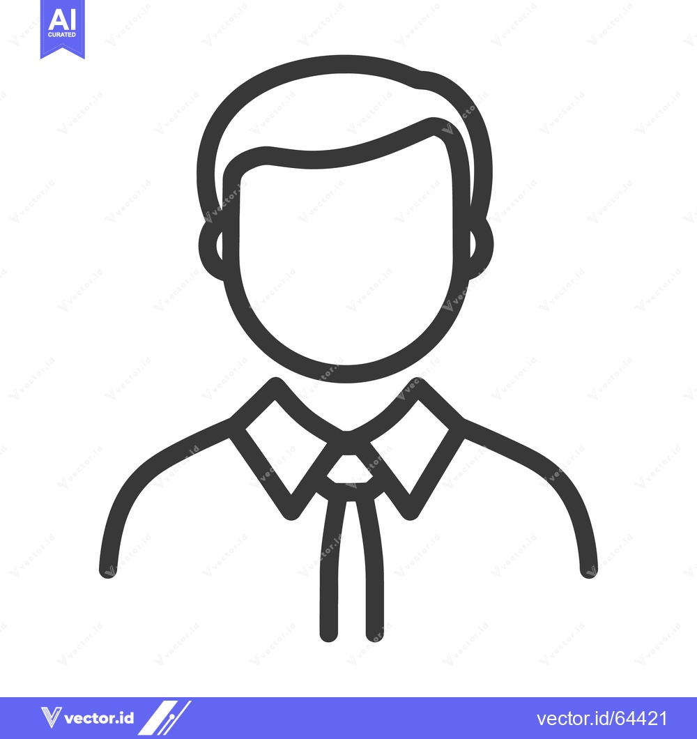 Premium Vector dari A simple black outline icon depicting the form of a man