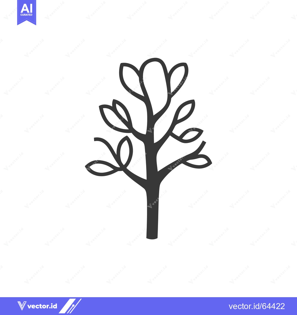 Premium Vector dari A simple stylized illustration featuring a small tree with leaves