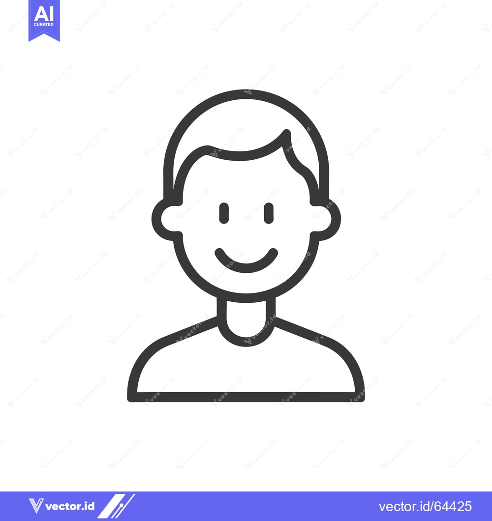 Premium Vector dari A simple smiling outline illustration of a human male person
