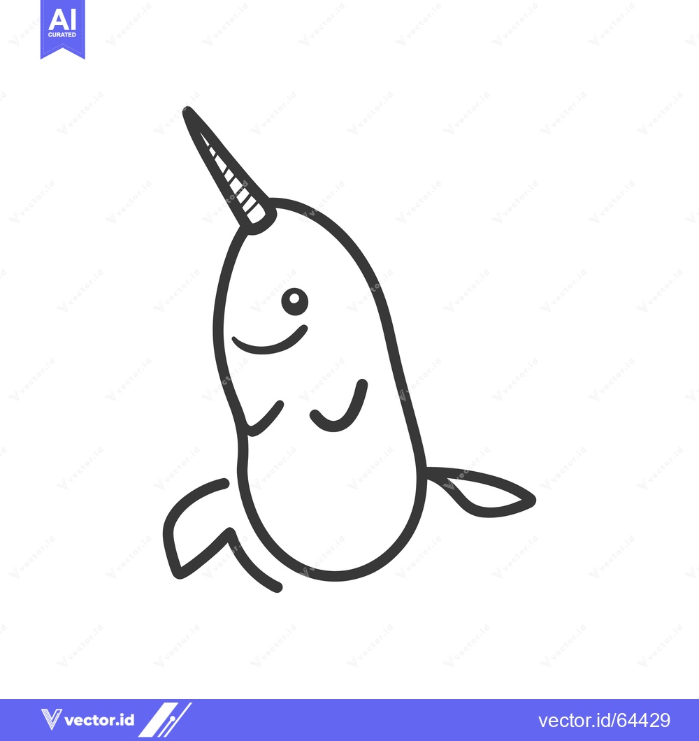 Premium Vector dari A simple black and white line drawing of a mythical whale