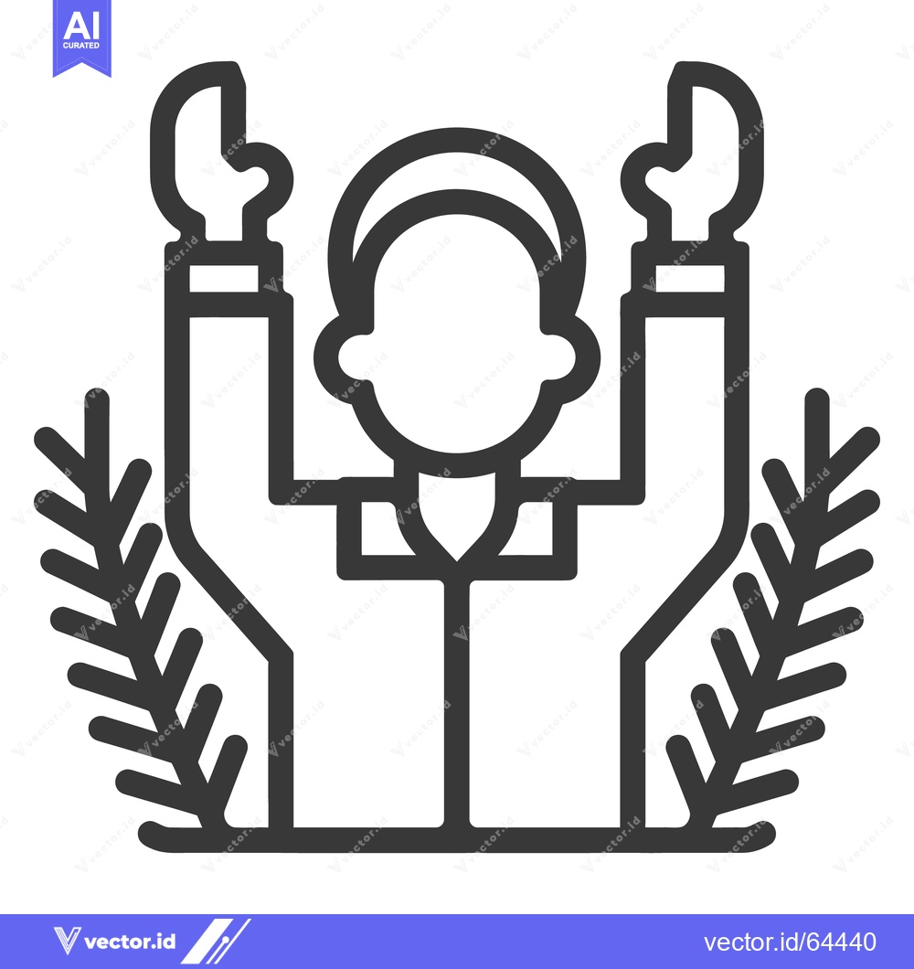 Premium Vector of Simple illustration depicting a person with arms raised with branches