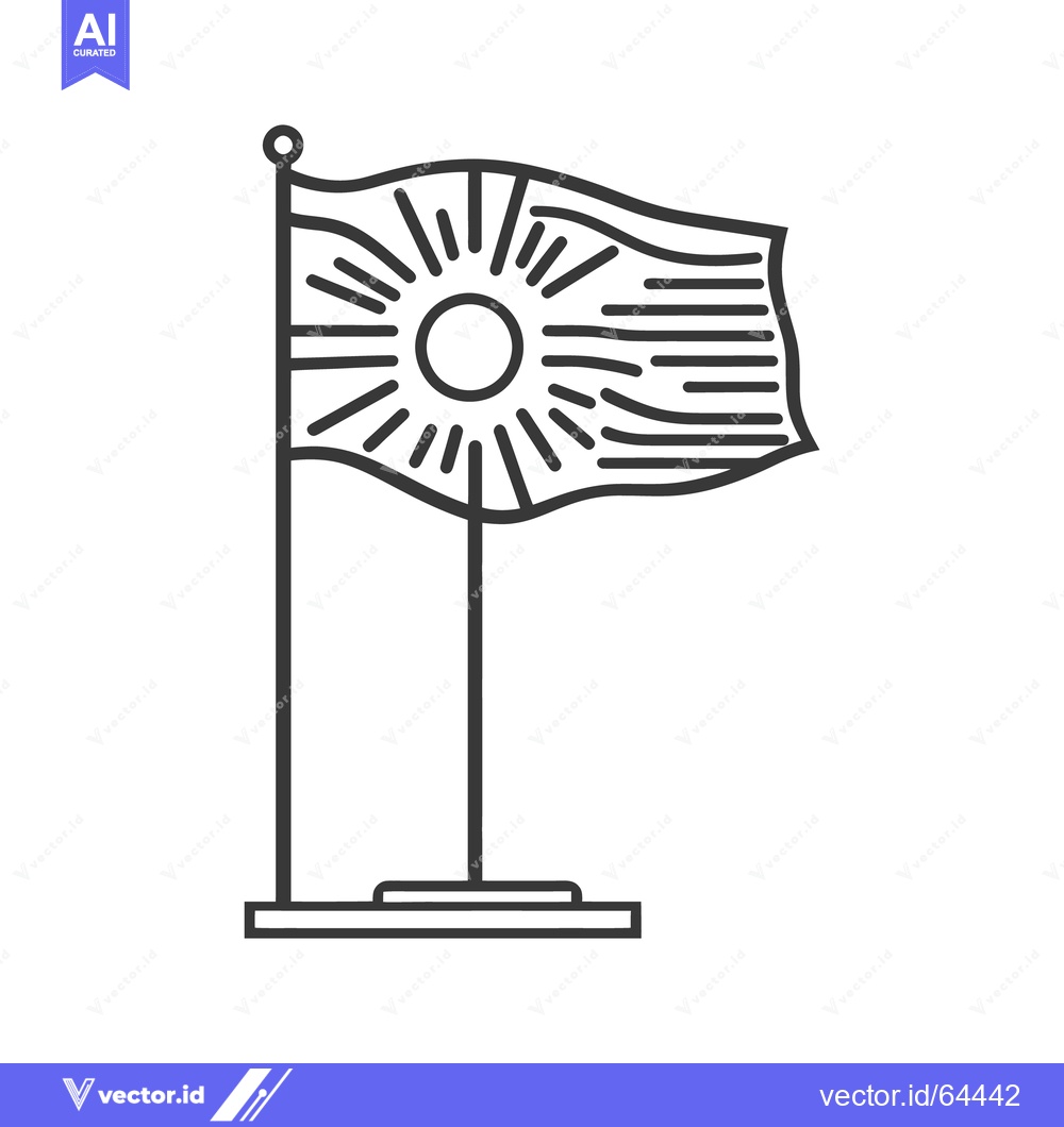 Premium Vector dari A stylized graphic illustration of a flag waving in the wind
