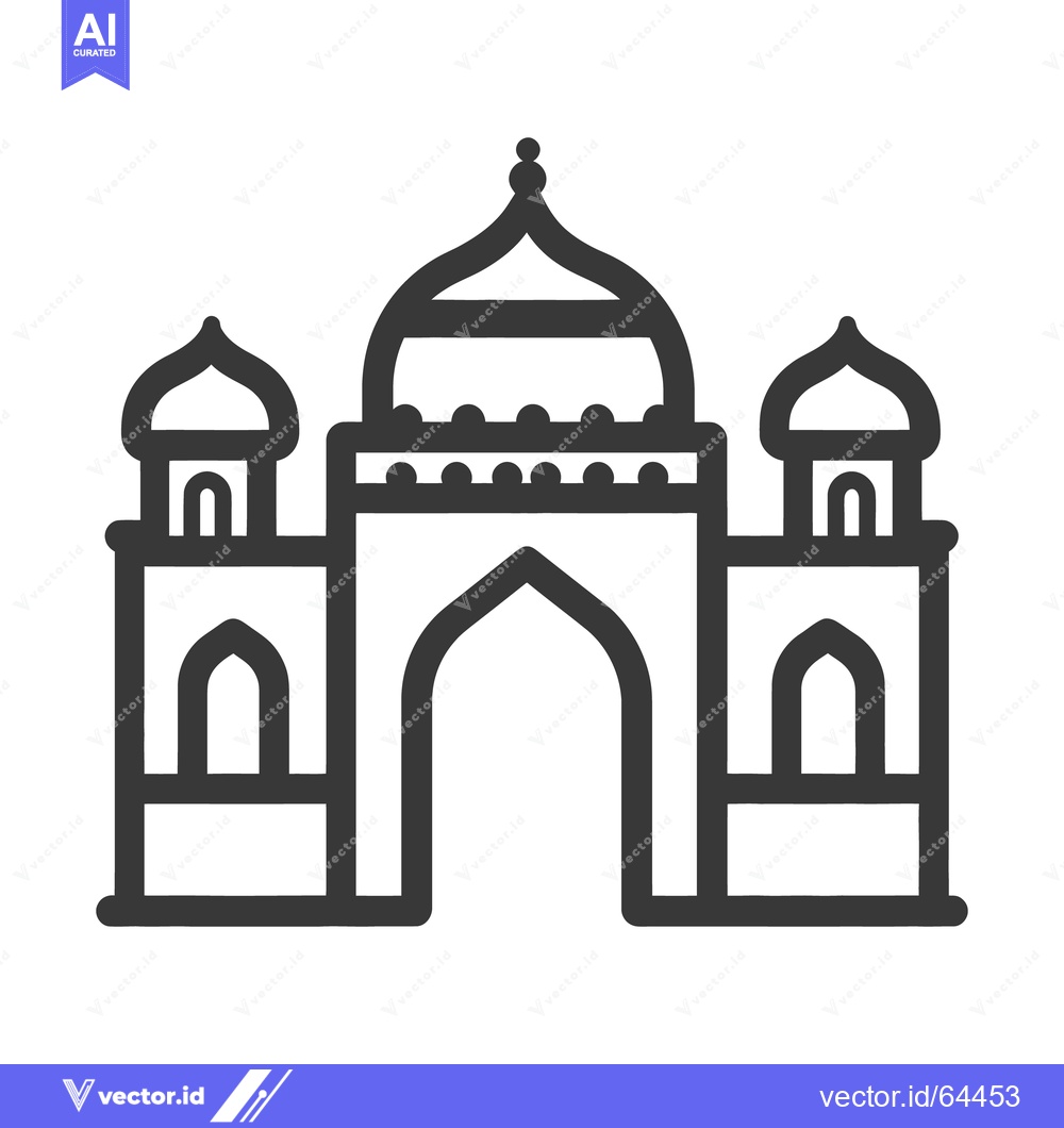 Premium Vector dari A simple symmetrical depiction of a beautiful building outline