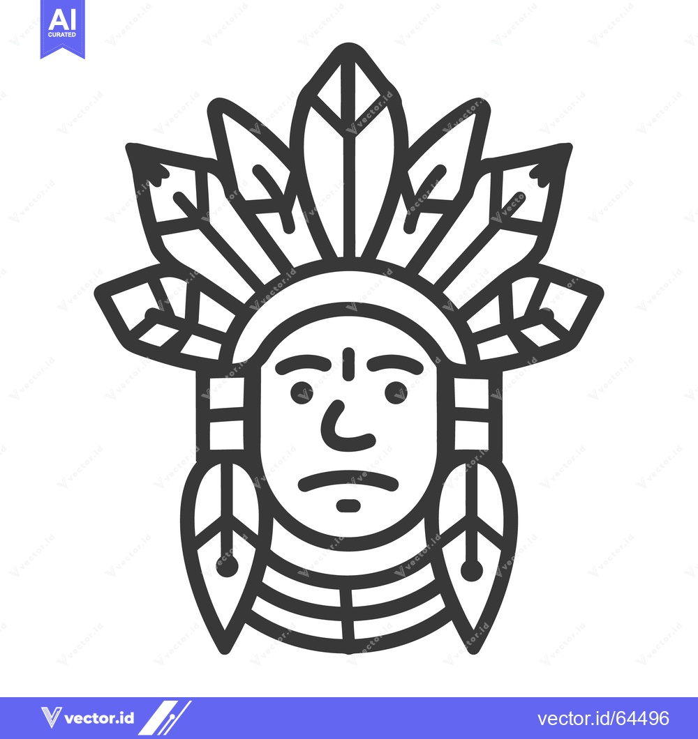 Premium Vector of An illustration of a person wearing a feather headdress